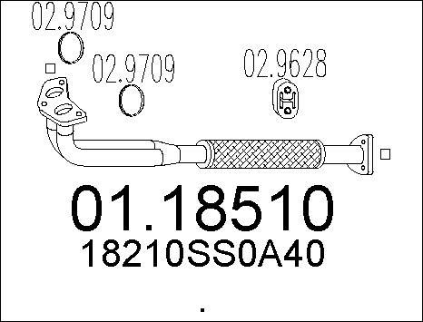 MTS 01.18510 - Труба выхлопного газа autospares.lv