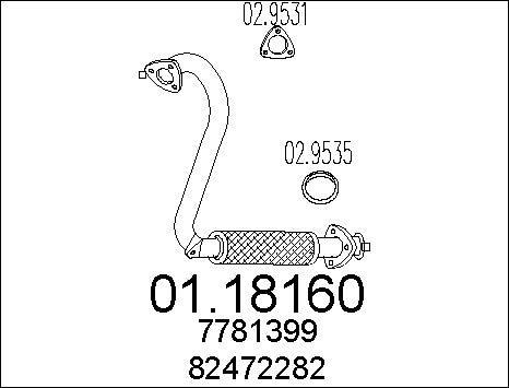 MTS 01.18160 - Труба выхлопного газа autospares.lv