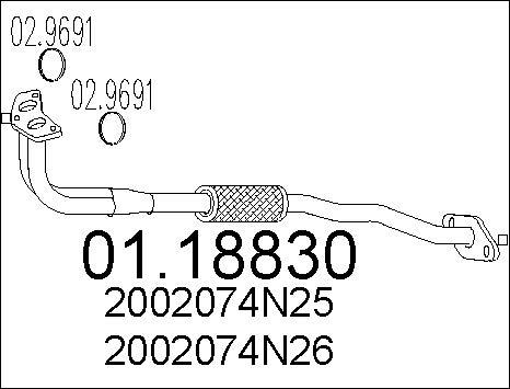 MTS 01.18830 - Труба выхлопного газа autospares.lv