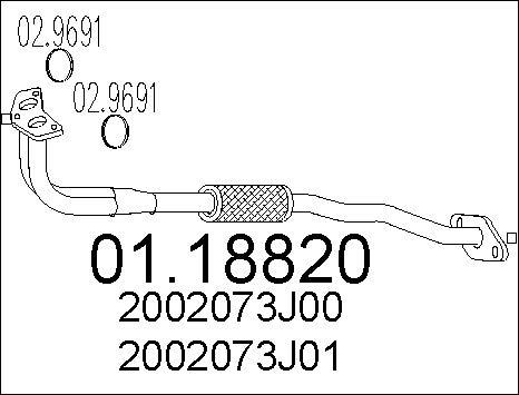 MTS 01.18820 - Труба выхлопного газа autospares.lv