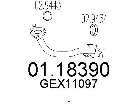 MTS 01.18390 - Труба выхлопного газа autospares.lv