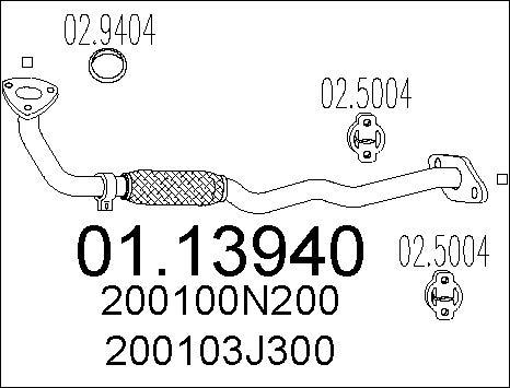 MTS 01.13940 - Труба выхлопного газа autospares.lv