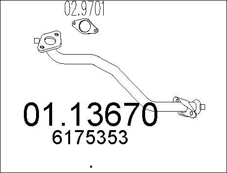 MTS 01.13670 - Труба выхлопного газа autospares.lv