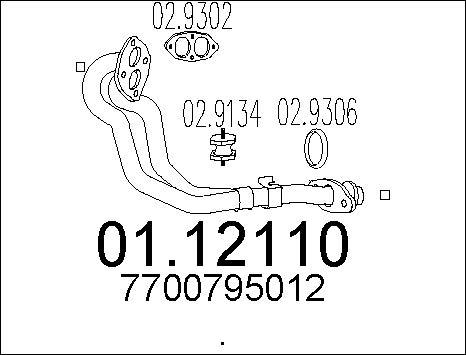 MTS 01.12110 - Труба выхлопного газа autospares.lv