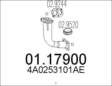 MTS 01.17900 - Труба выхлопного газа autospares.lv