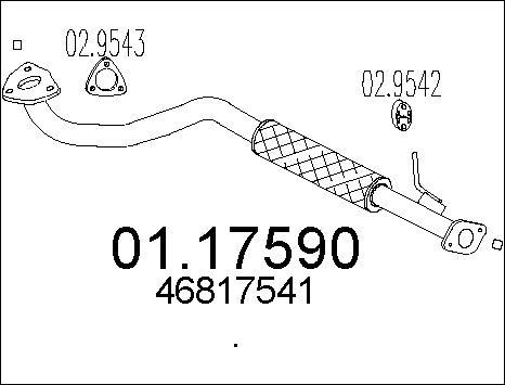 MTS 01.17590 - Труба выхлопного газа autospares.lv