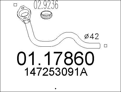 MTS 01.17860 - Труба выхлопного газа autospares.lv