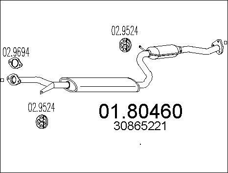 MTS 01.80460 - Средний глушитель выхлопных газов autospares.lv