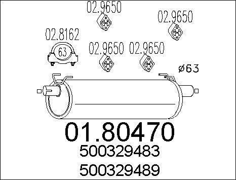 MTS 01.80470 - Средний глушитель выхлопных газов autospares.lv