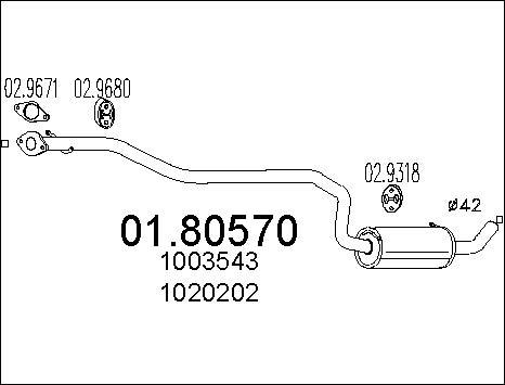 MTS 01.80570 - Средний глушитель выхлопных газов autospares.lv