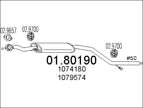 MTS 01.80190 - Средний глушитель выхлопных газов autospares.lv