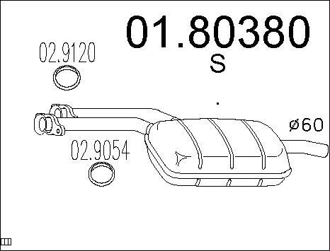 MTS 01.80380 - Средний глушитель выхлопных газов autospares.lv