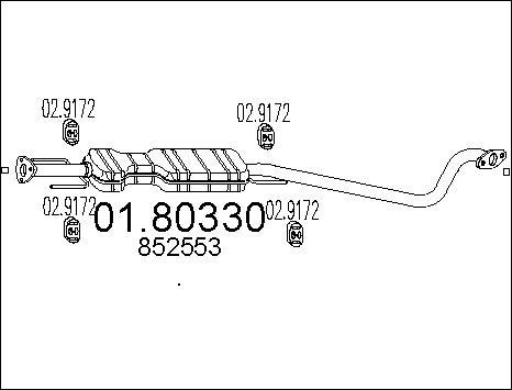 MTS 01.80330 - Средний глушитель выхлопных газов autospares.lv