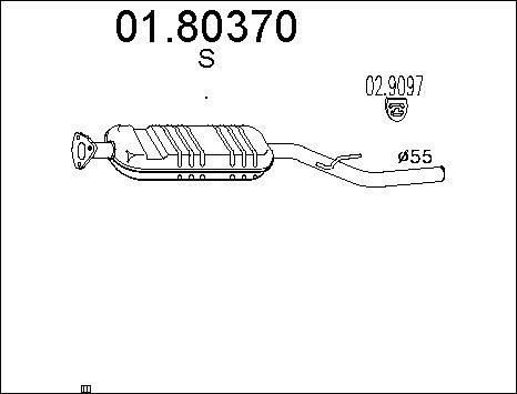 MTS 01.80370 - Средний глушитель выхлопных газов autospares.lv