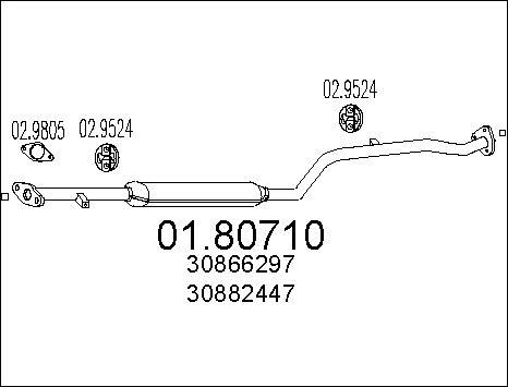 MTS 01.80710 - Средний глушитель выхлопных газов autospares.lv