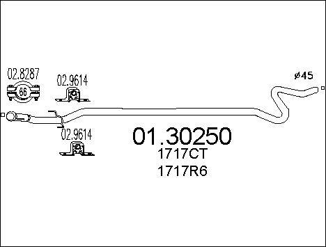 MTS 01.30250 - Труба выхлопного газа autospares.lv
