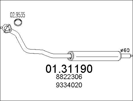 MTS 01.31190 - Предглушитель выхлопных газов autospares.lv