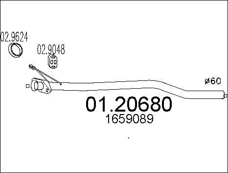 MTS 01.20680 - Труба выхлопного газа autospares.lv