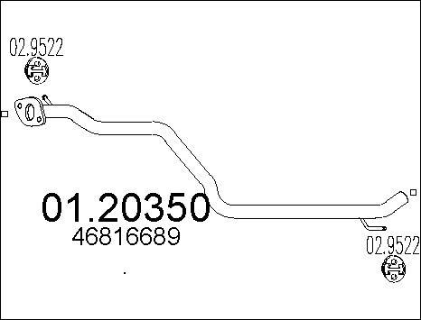 MTS 01.20350 - Труба выхлопного газа autospares.lv