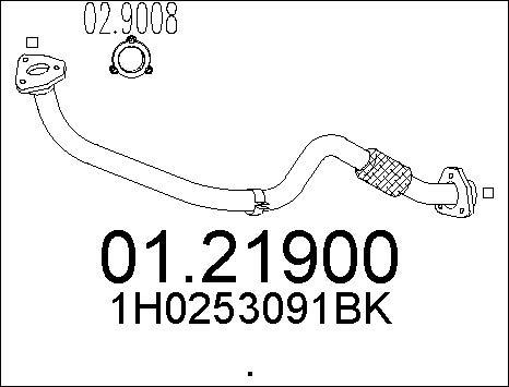 MTS 01.21900 - Труба выхлопного газа autospares.lv