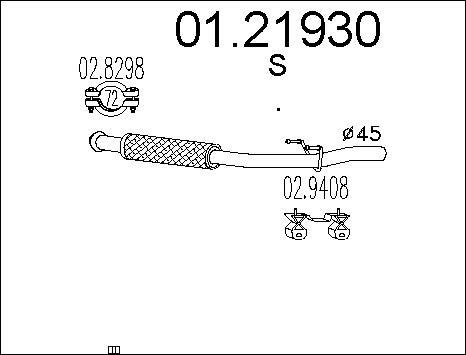 MTS 01.21930 - Труба выхлопного газа autospares.lv