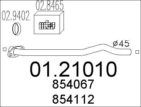 MTS 01.21010 - Труба выхлопного газа autospares.lv