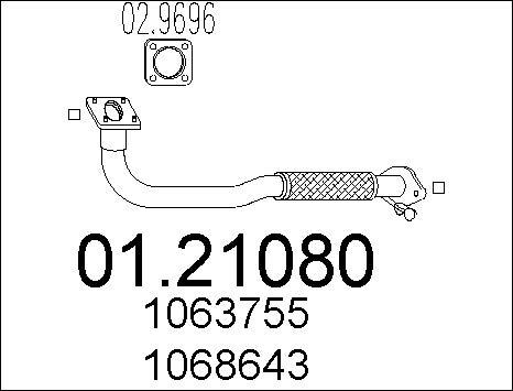 MTS 01.21080 - Труба выхлопного газа autospares.lv