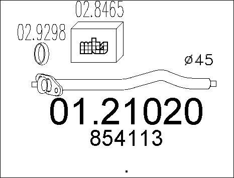 MTS 01.21020 - Труба выхлопного газа autospares.lv
