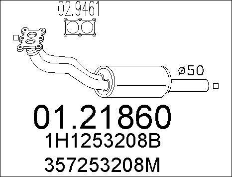 MTS 01.21860 - Труба выхлопного газа autospares.lv