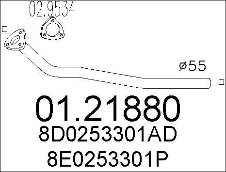 MTS 01.21880 - Труба выхлопного газа autospares.lv
