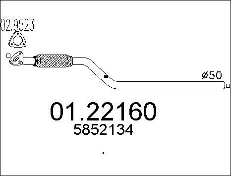 MTS 01.22160 - Труба выхлопного газа autospares.lv