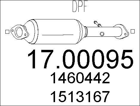 MTS 17.00095 - Сажевый / частичный фильтр, система выхлопа ОГ autospares.lv