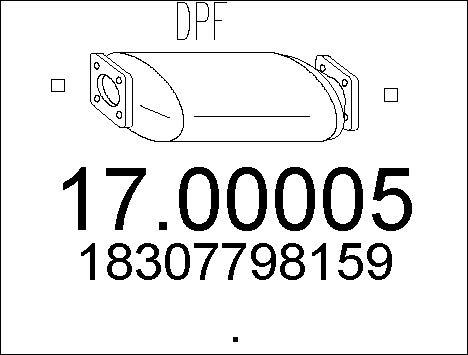 MTS 17.00005 - Сажевый / частичный фильтр, система выхлопа ОГ autospares.lv