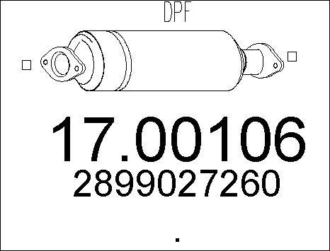 MTS 17.00106 - Сажевый / частичный фильтр, система выхлопа ОГ autospares.lv