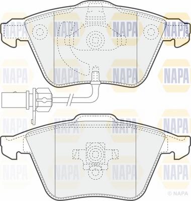 NAPA NBP1405 - Тормозные колодки, дисковые, комплект autospares.lv