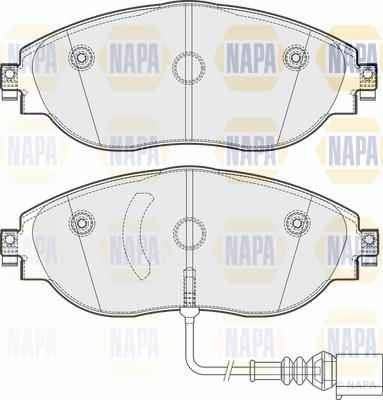 NAPA NBP1655 - Тормозные колодки, дисковые, комплект autospares.lv