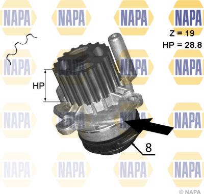 NAPA NWP1045 - Водяной насос autospares.lv