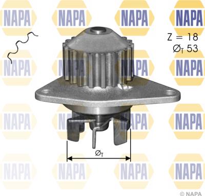 NAPA NWP1133 - Водяной насос autospares.lv