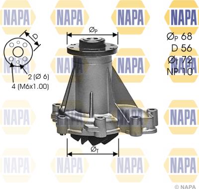 NAPA NWP1357 - Водяной насос autospares.lv