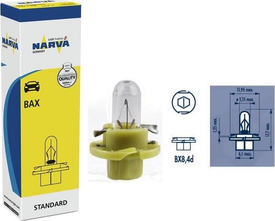 Narva 17047 - Лампа накаливания, освещение щитка приборов autospares.lv