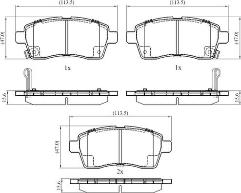 NATIONAL NP3015 - Тормозные колодки, дисковые, комплект autospares.lv