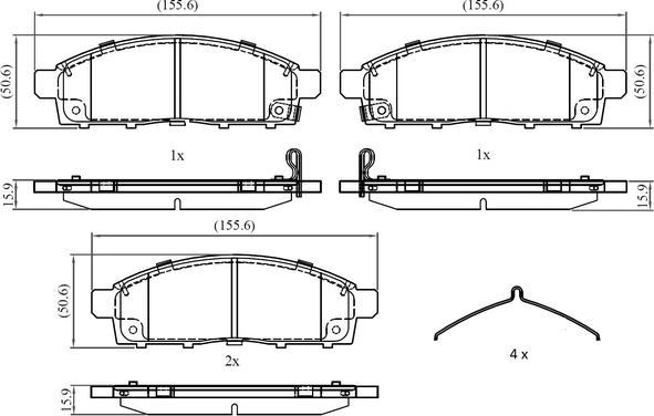 National NP3026 - Тормозные колодки, дисковые, комплект autospares.lv