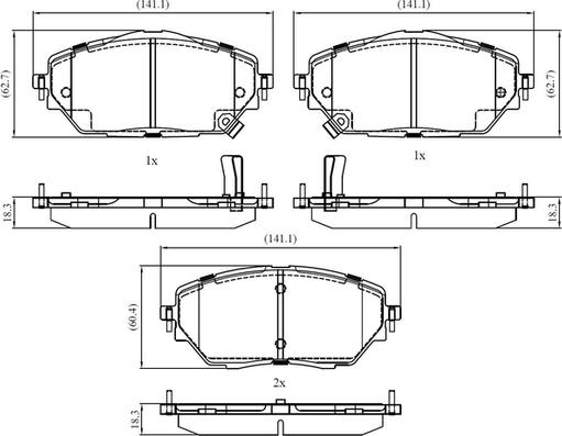 National NP3020 - Тормозные колодки, дисковые, комплект autospares.lv