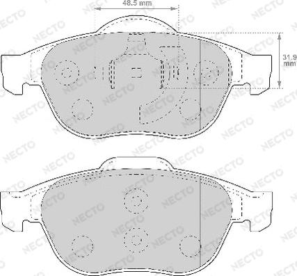 Necto FD6989A - Тормозные колодки, дисковые, комплект autospares.lv