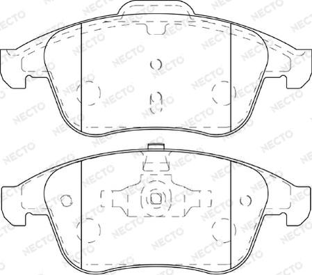 Necto FD7445A - Тормозные колодки, дисковые, комплект autospares.lv