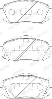 Necto FD7405A - Тормозные колодки, дисковые, комплект autospares.lv