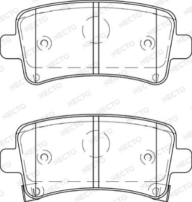 Necto FD7413A - Тормозные колодки, дисковые, комплект autospares.lv