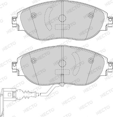 Necto FD7557A - Тормозные колодки, дисковые, комплект autospares.lv