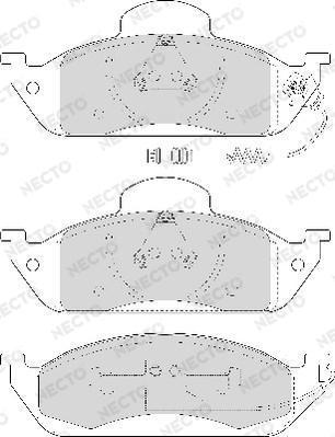 Necto FD7005A - Тормозные колодки, дисковые, комплект autospares.lv