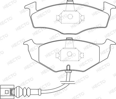 Necto FD7114A - Тормозные колодки, дисковые, комплект autospares.lv